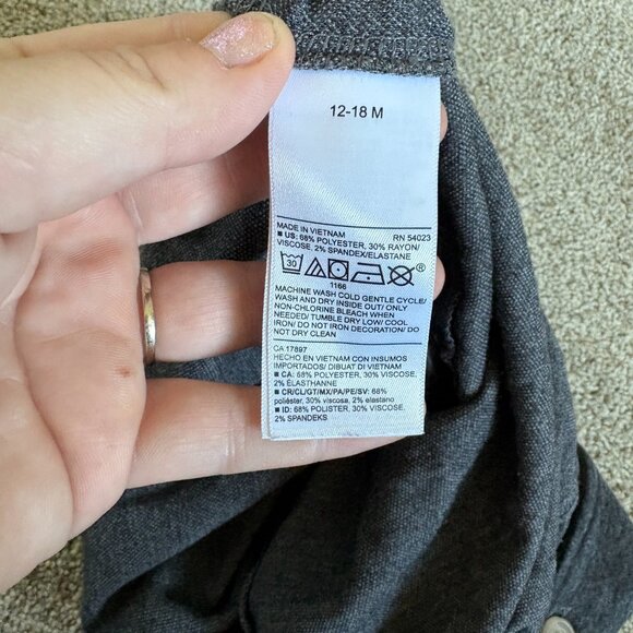 Old Navy Baby Girl Overalls Dark Grey Size 12-18 Months - Picture 8 of 8